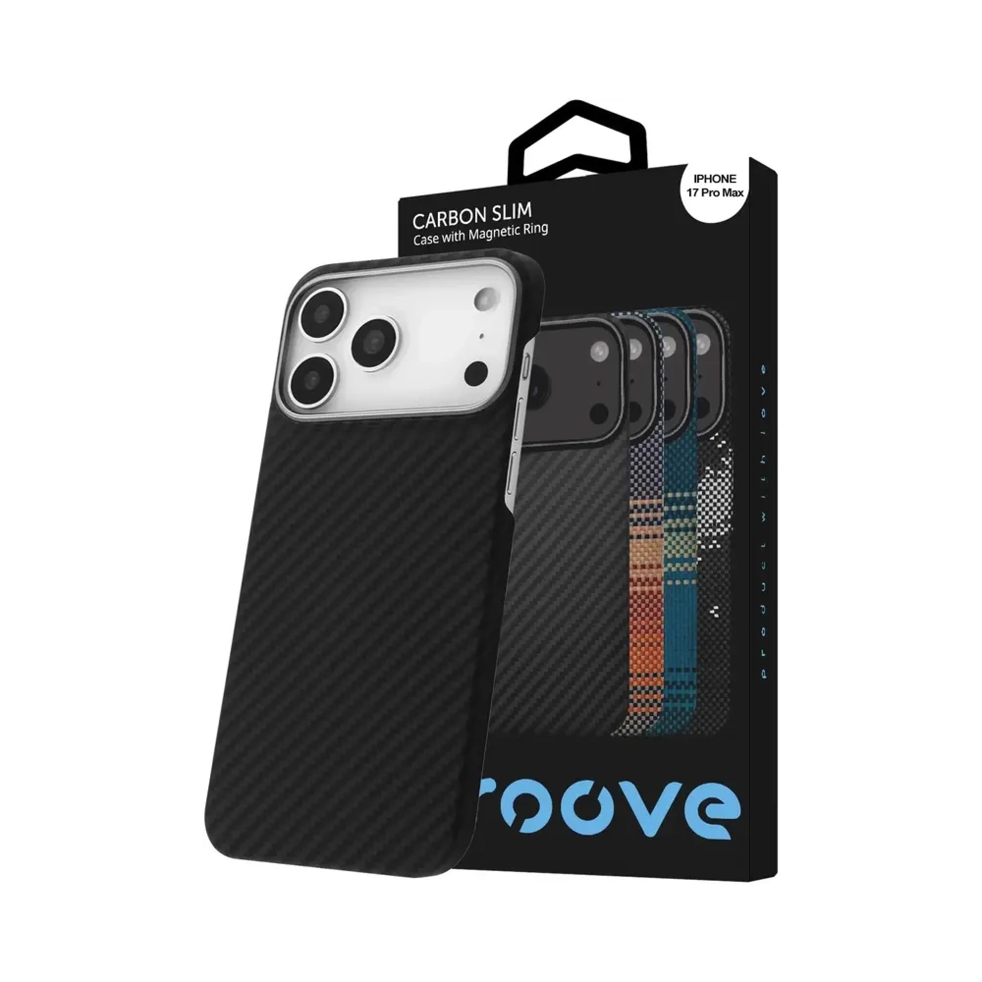 Чехол Proove Carbon Slim with Magnetic Ring iPhone 17 Pro Max (black)